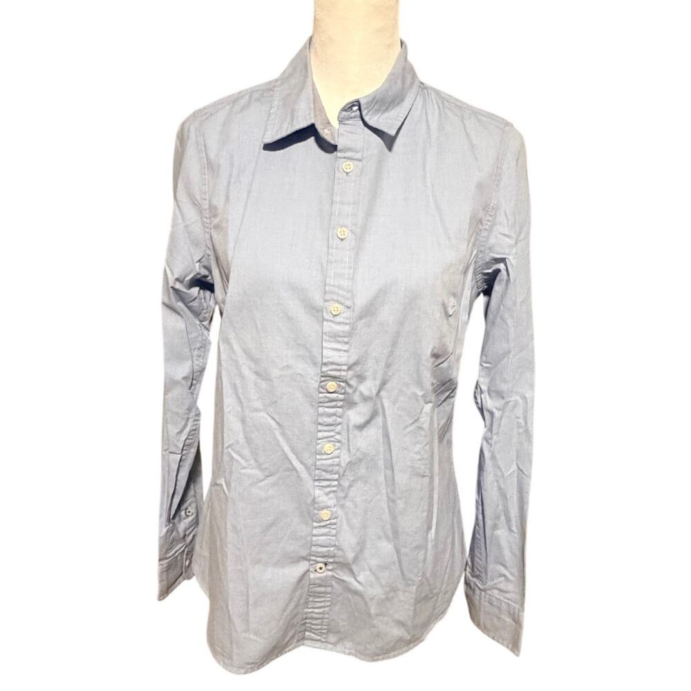 Tommy Hilfiger Women's Button Down Long Sleeve Shirt Light Blue Medium